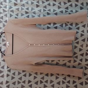 V-neck ribbed cardigan